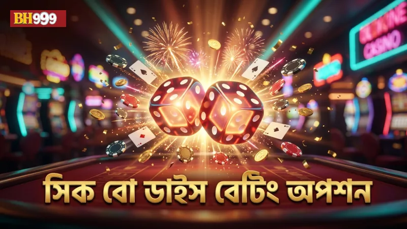 সিক বো গেমের ডাইস এবং বেটিং অপশন স্পষ্টভাবে প্রদর্শিত